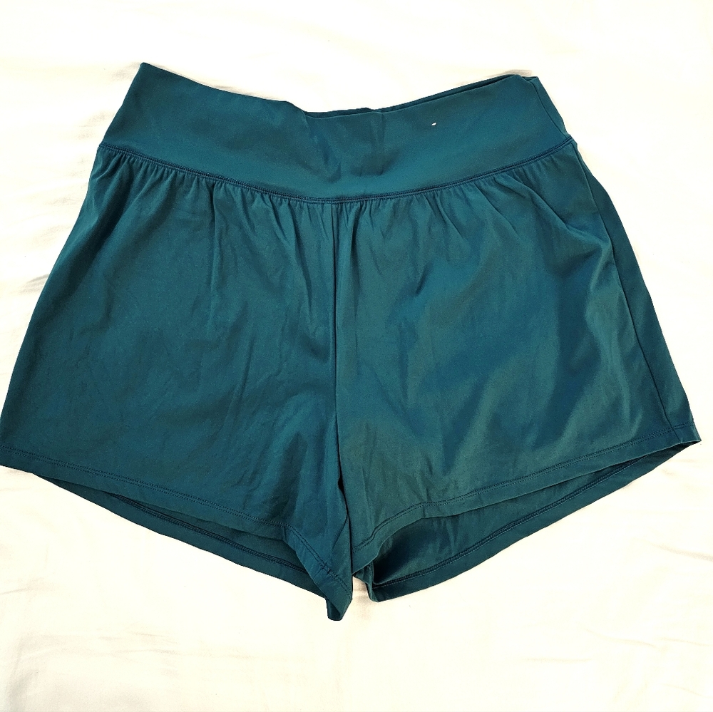 Maurices Teal High-Rise Athletic Shorts 4" Inseam Size Large